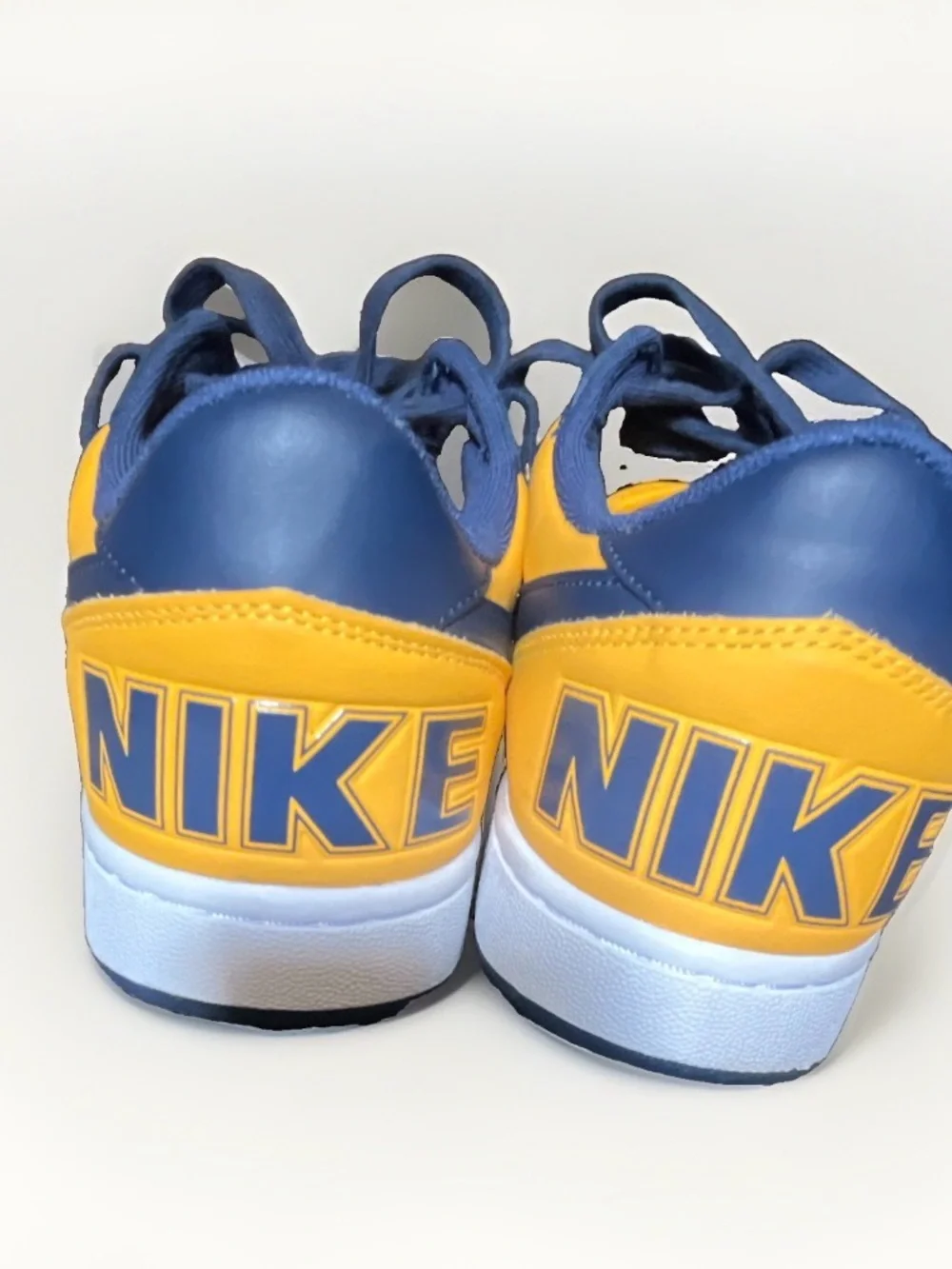 Nike men Low-Top dunks Sneakers in Yellow and Navy Blue